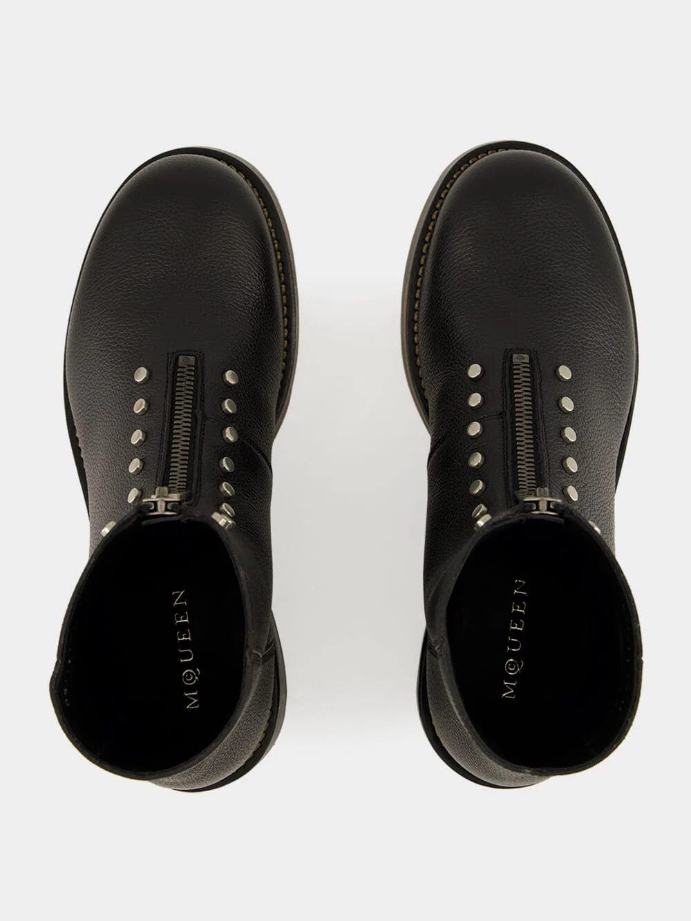 Black Calf Leather Maker Zip Boots - Image 4