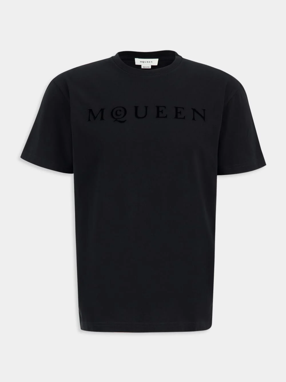 Black Flocked McQueen Logo T-Shirt