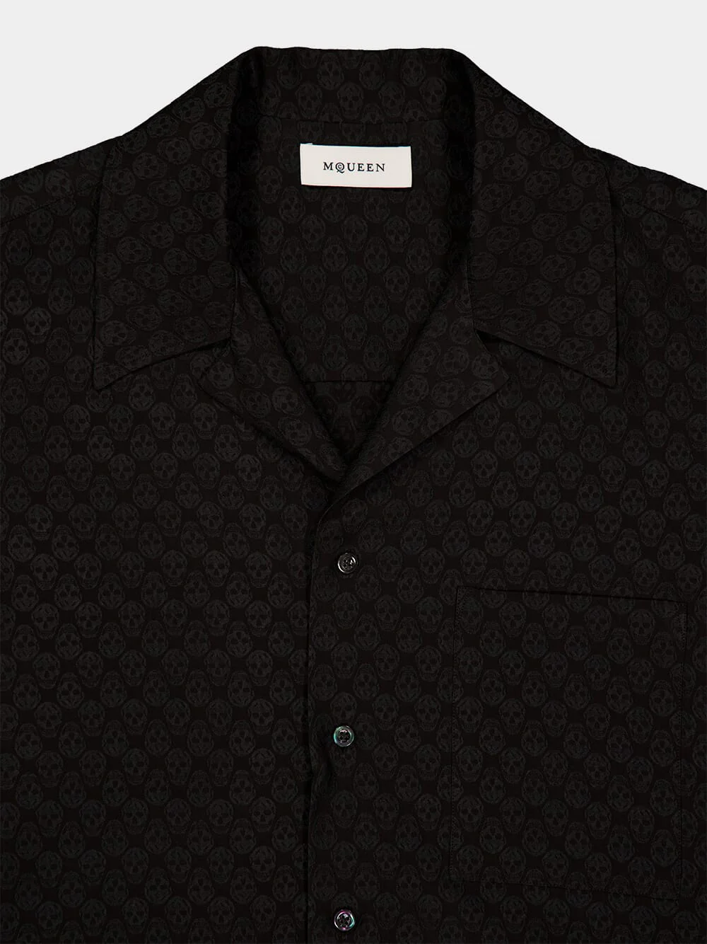 Black Jacquard Short-Sleeved Shirt - Image 3