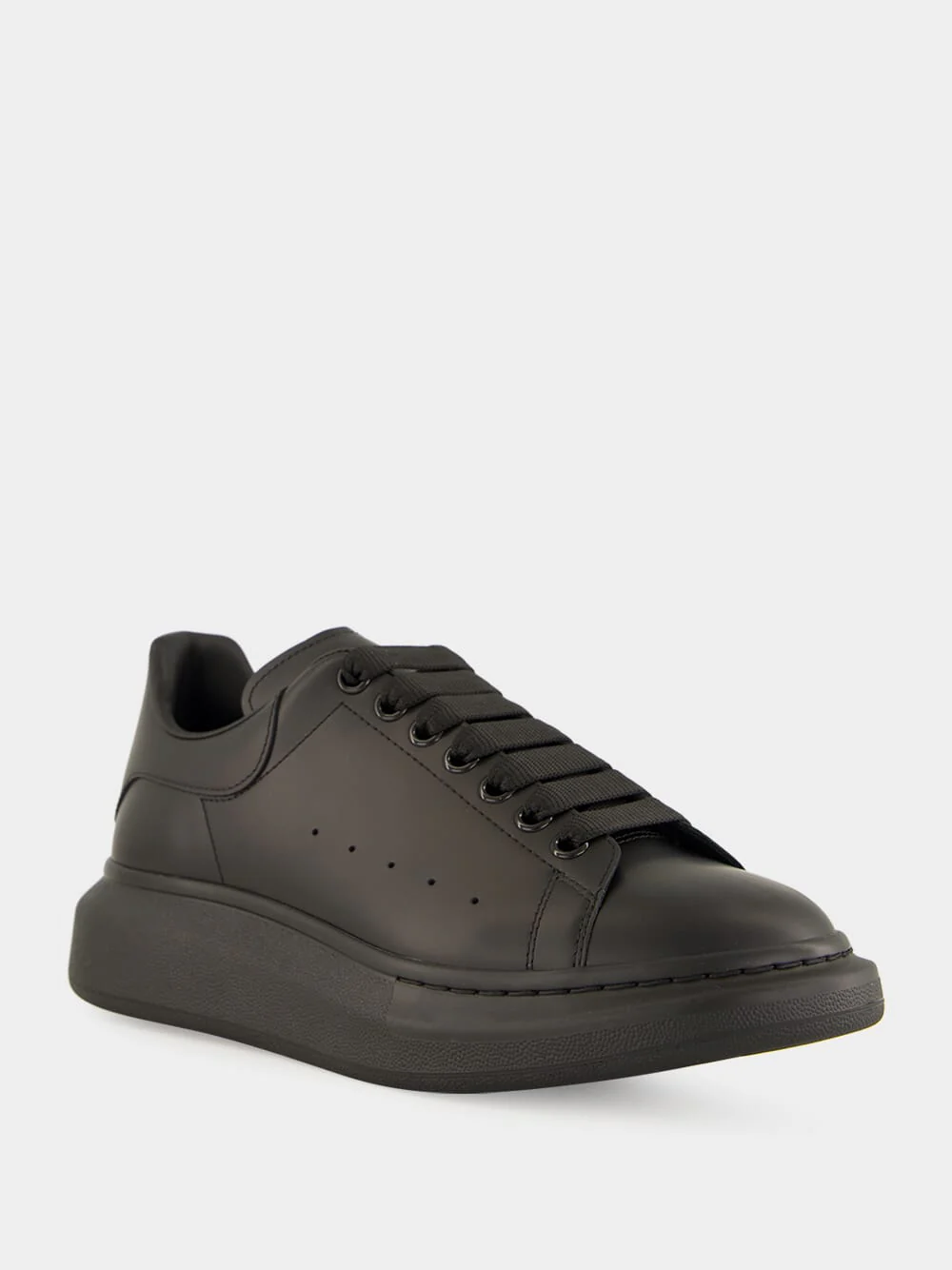 Black Oversized Leather Sneakers - Image 2