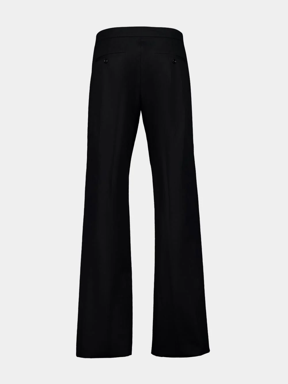 Black Straight-Fit Trousers with Belt - Image 2