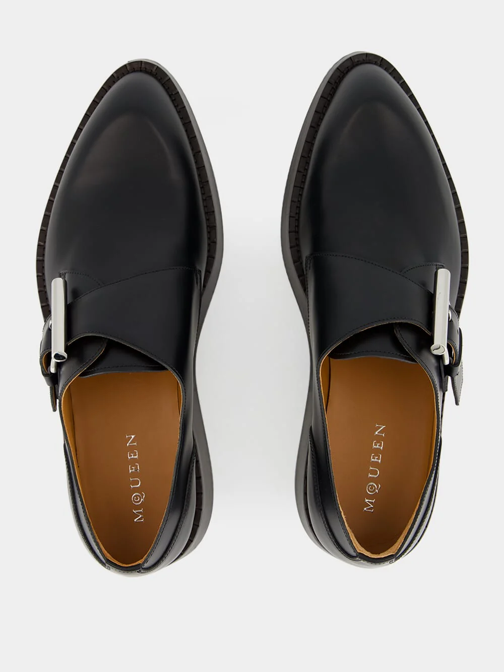 Black T-Bar Creeper Leather Shoes - Image 5
