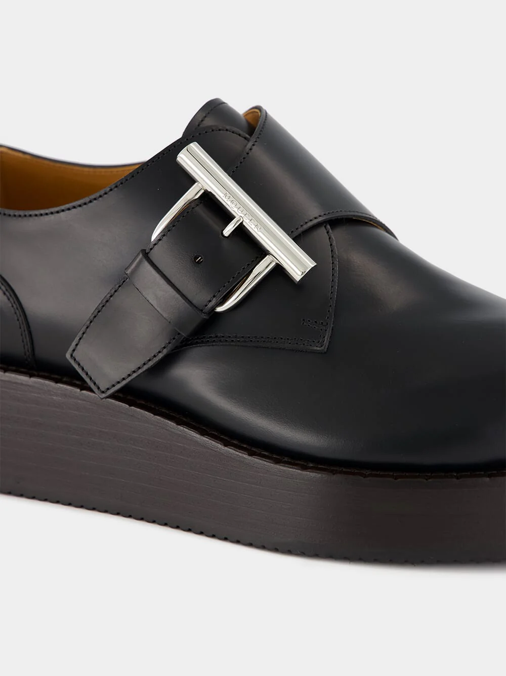 Black T-Bar Creeper Leather Shoes - Image 7