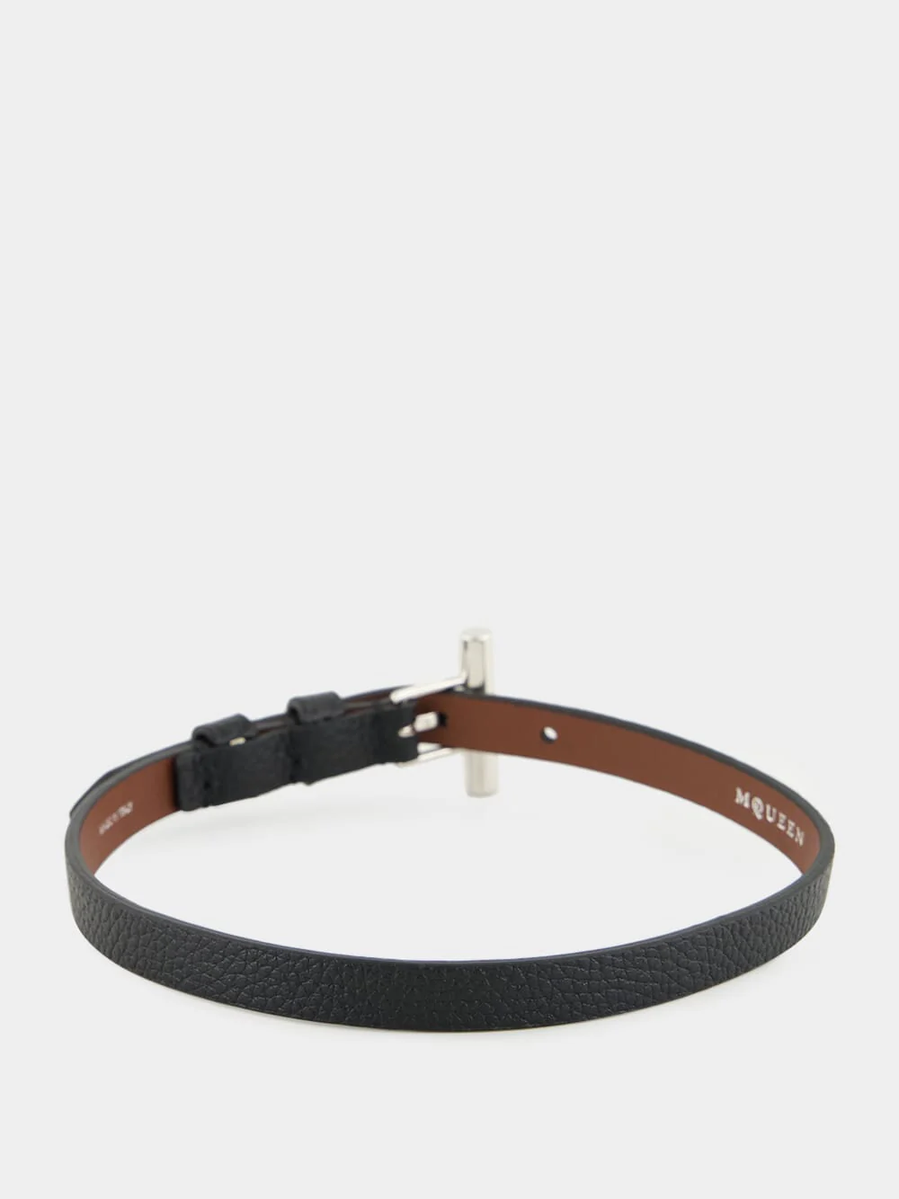 Black T-Bar Double Wrap Leather Belt - Image 2