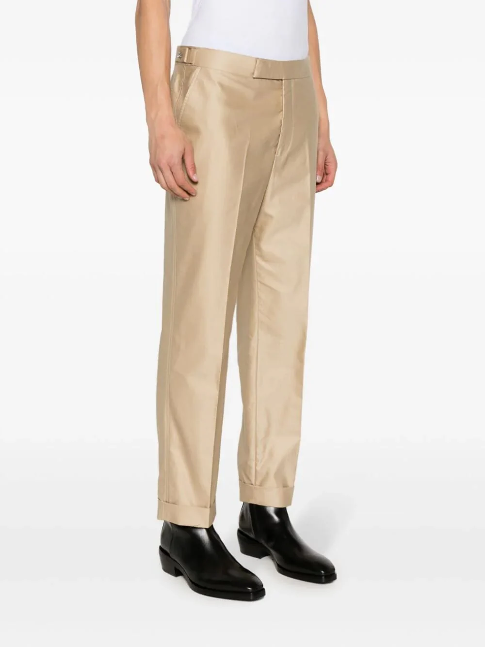 Beige Cotton Trousers - Image 2