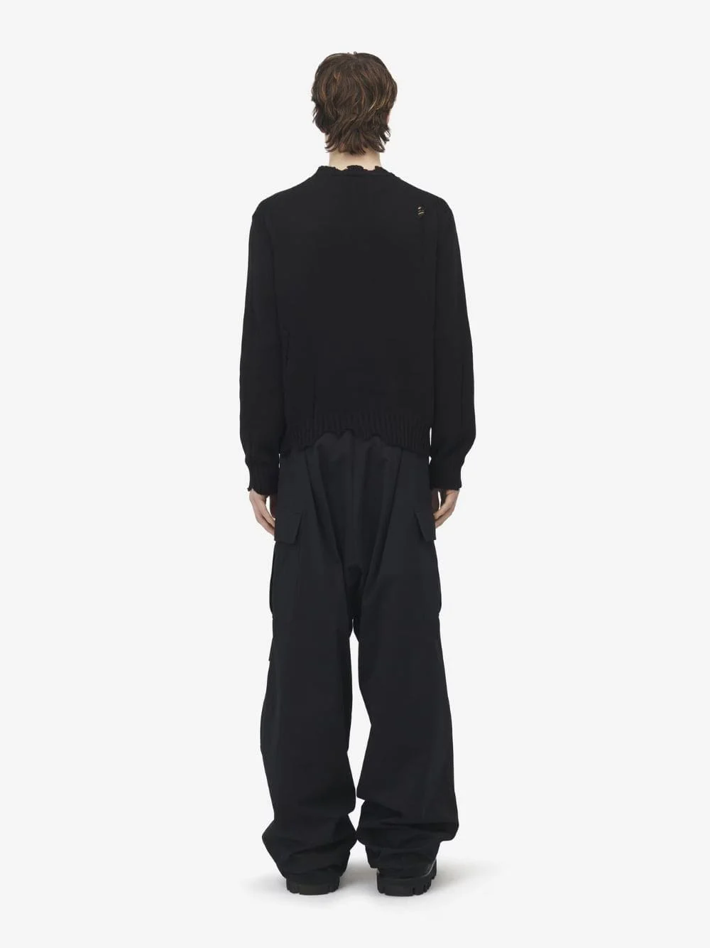 Black Distressed Skull Crew Neck Jumper - Image 4