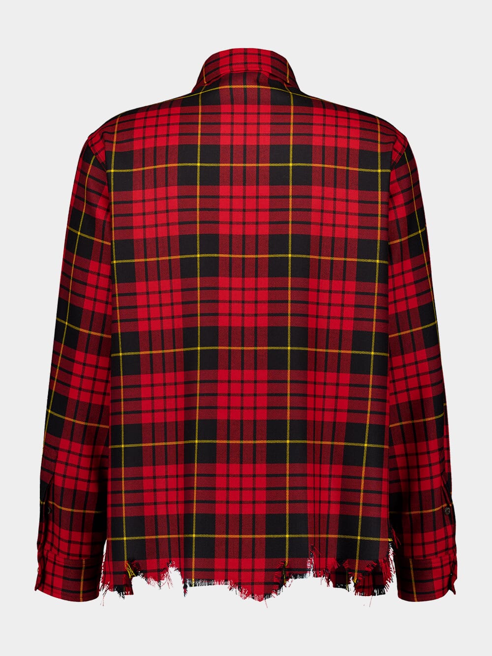 Red Distressed Tartan Overshirt - Image 4