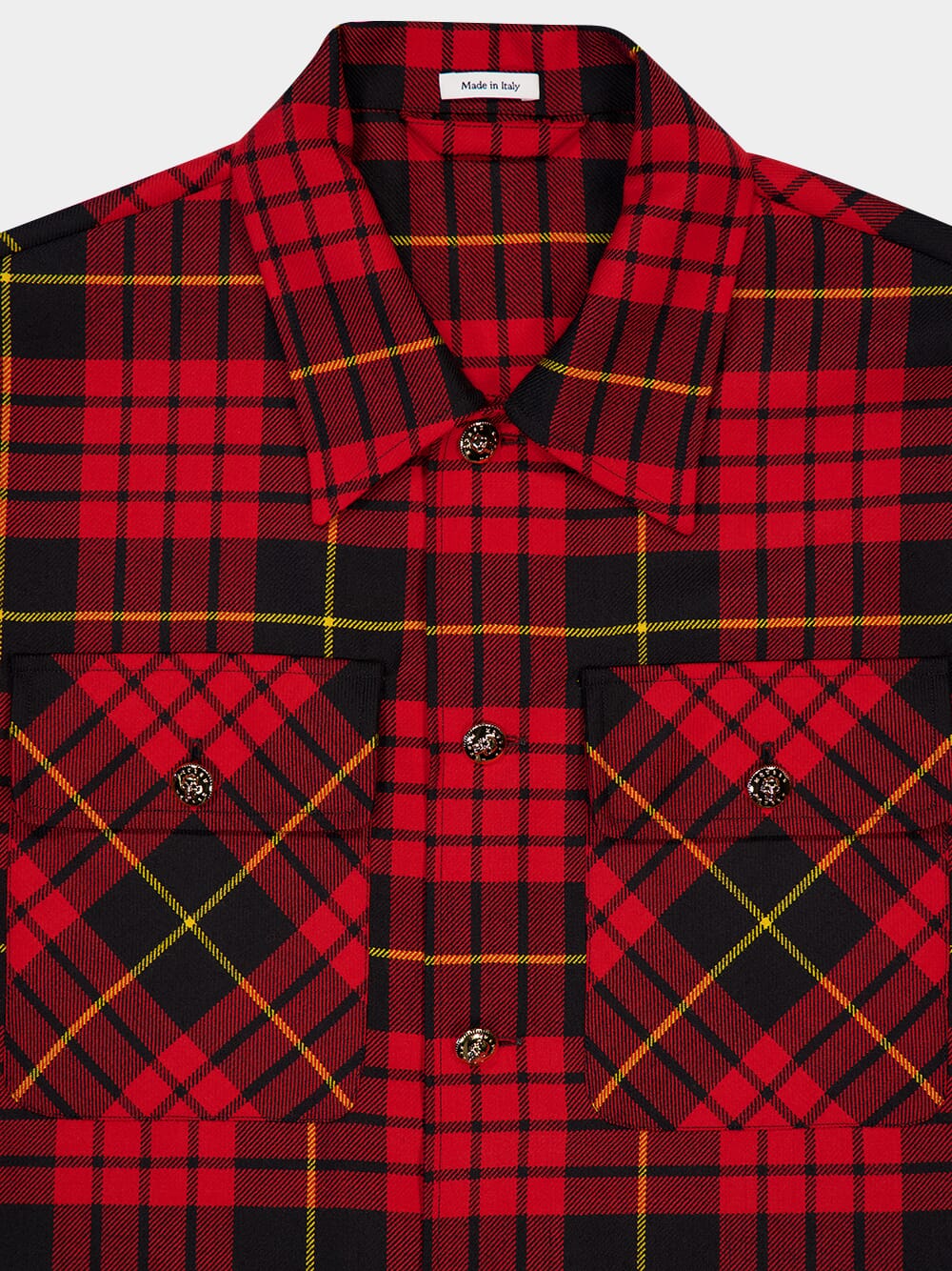 Red Distressed Tartan Overshirt - Image 5