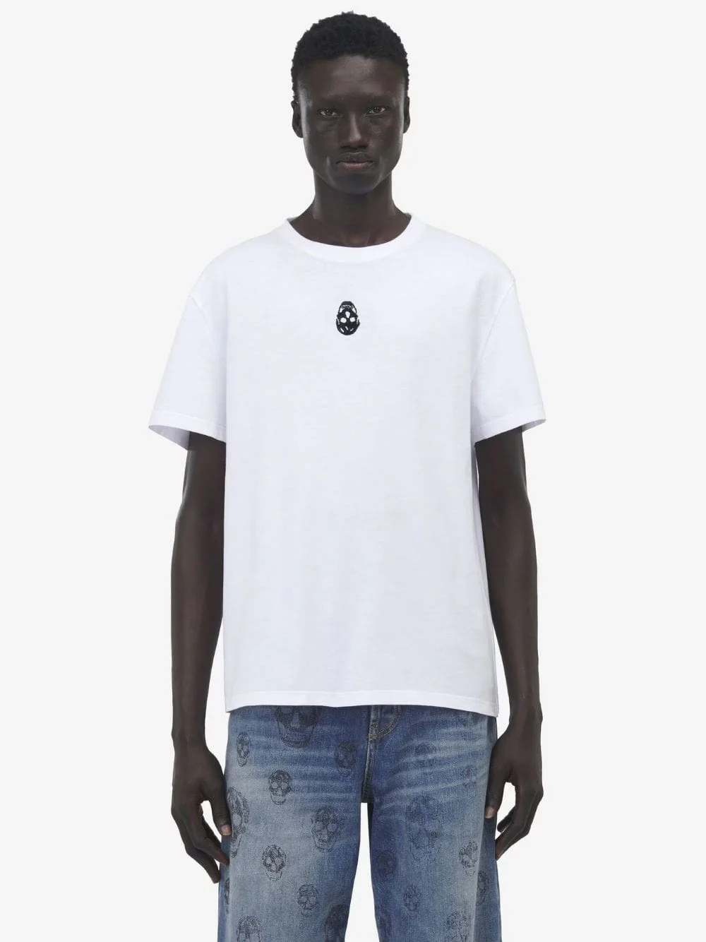 White Crew Neck T-shirt - Image 2