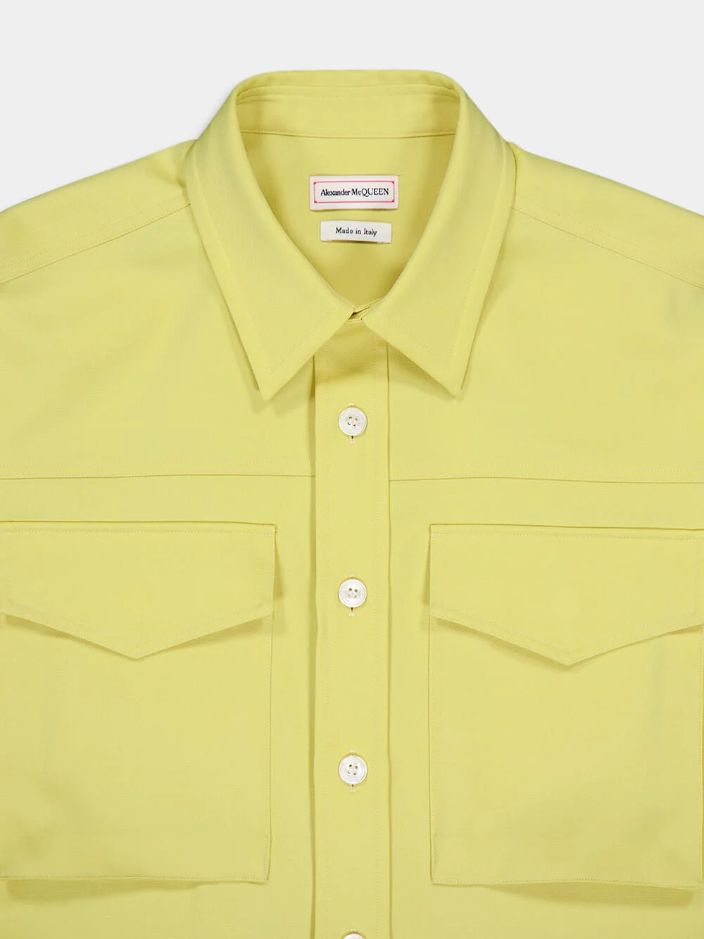 Yellow Wool Military Shirt - Image 3