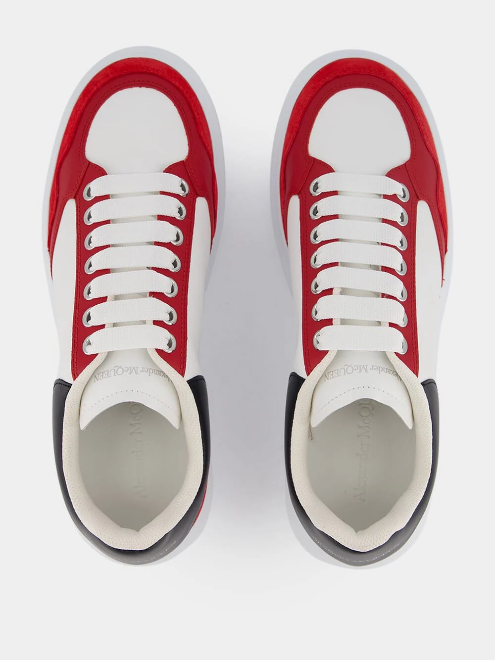 Colour-Block Panelled Leather Sneakers - Image 4