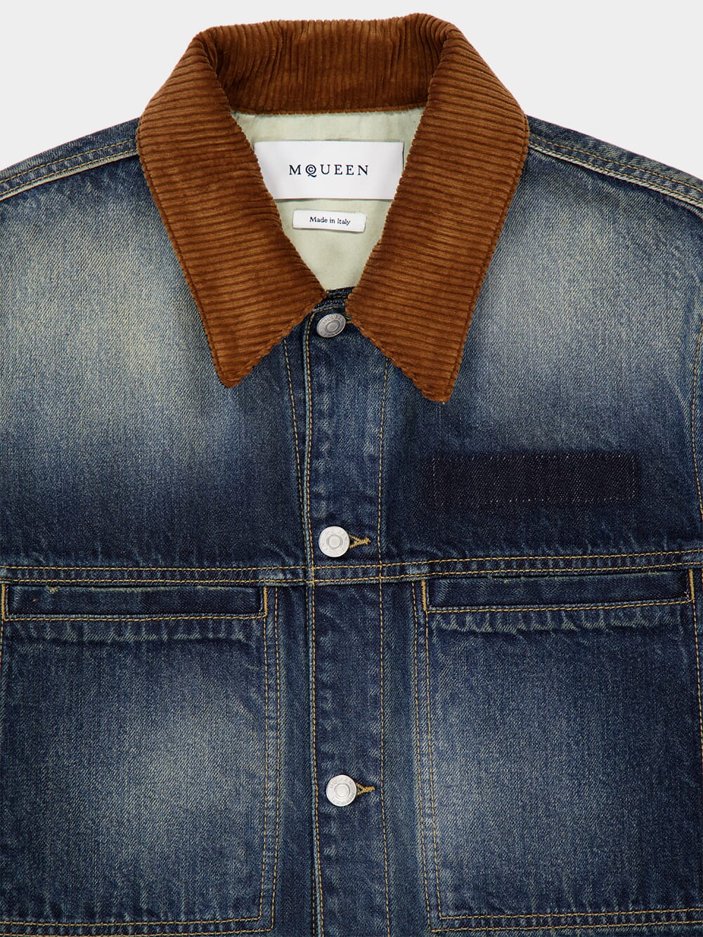 Denim Trucker Jacket in Washed Blue - Image 5