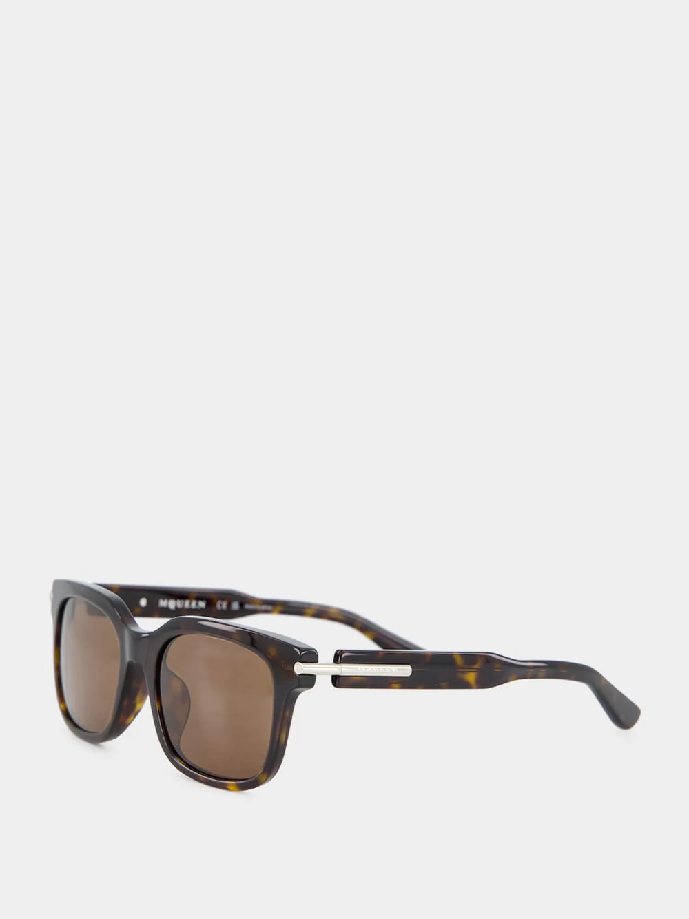 Havana Brown City T-Bar Rectangular Sunglasses - Image 3