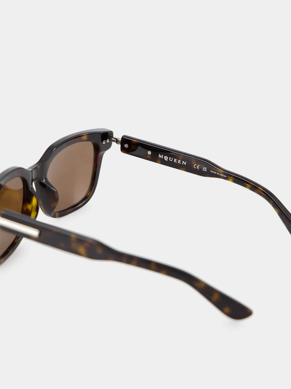 Havana Brown City T-Bar Rectangular Sunglasses - Image 4