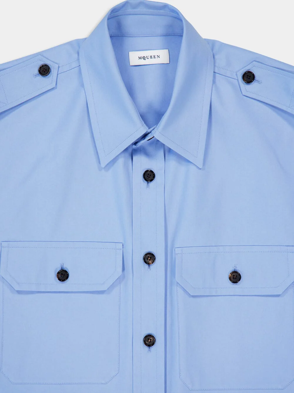 Jermyn St. Blue Utility Cotton Shirt - Image 3