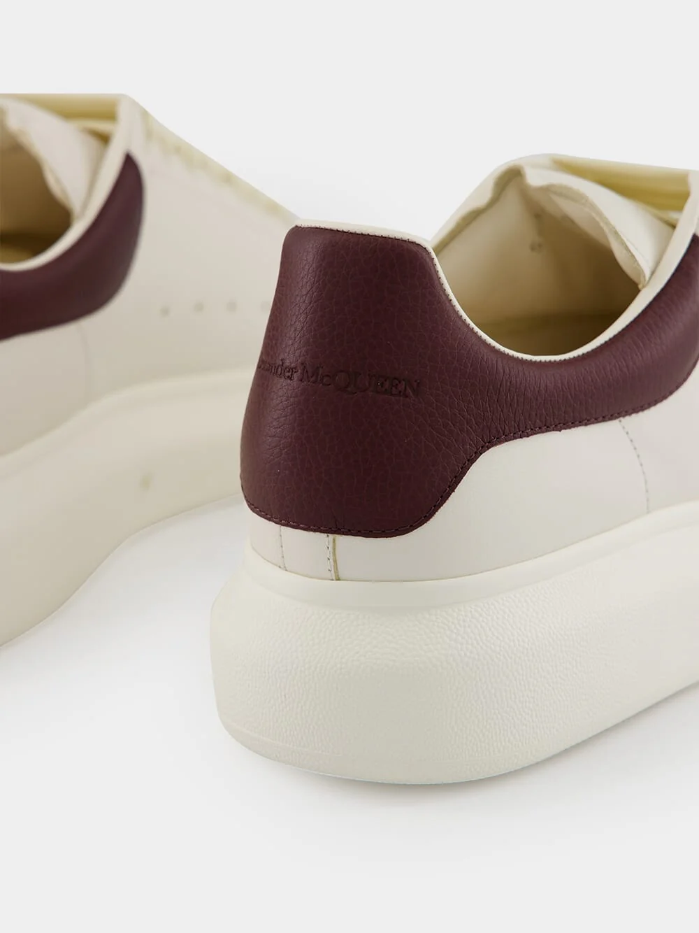 Off White and Bordeaux Oversized Sneakers - Image 13