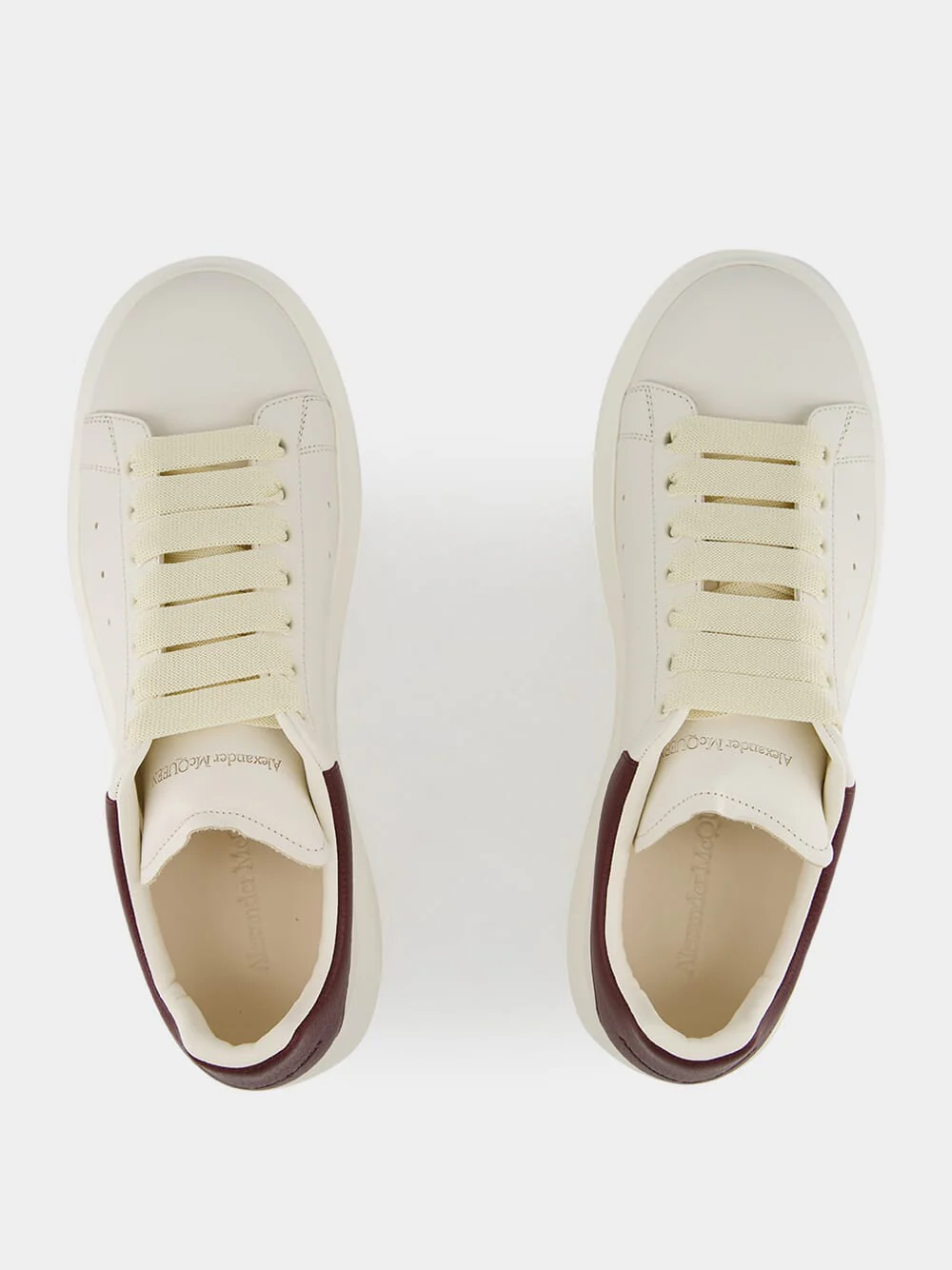 Off White and Bordeaux Oversized Sneakers - Image 4