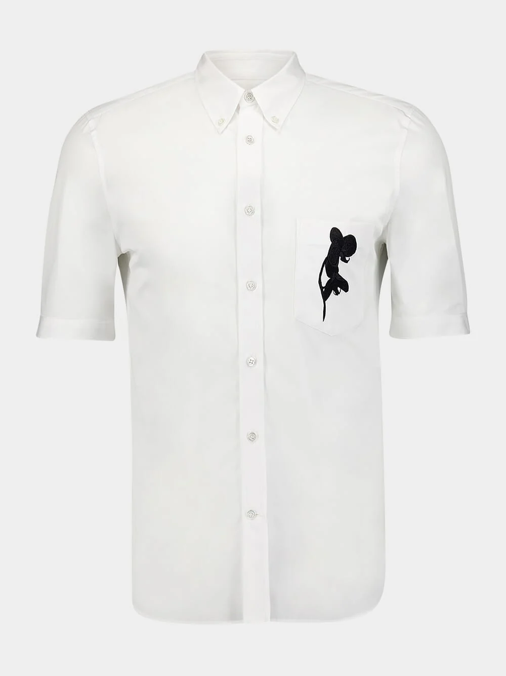 Orchid-Embroidered Cotton Shirt