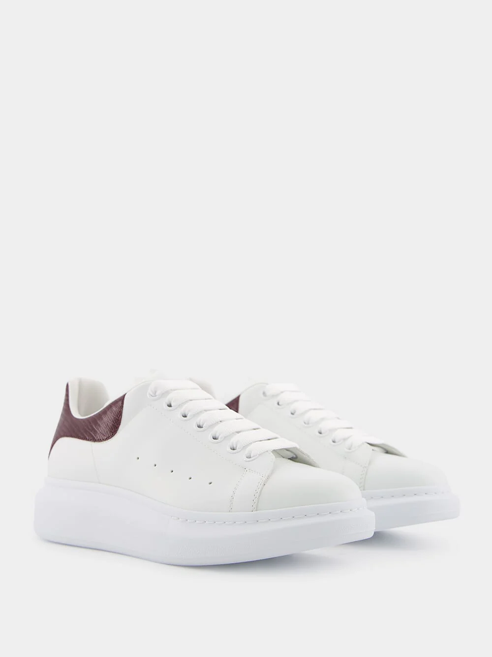 White and Burgundy Oversized Sneakers - Image 3