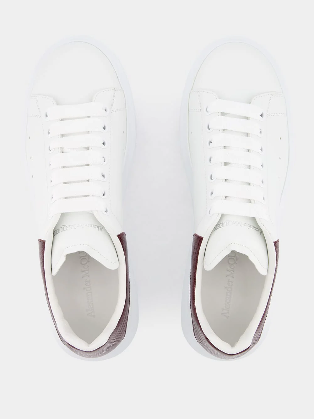 White and Burgundy Oversized Sneakers - Image 4