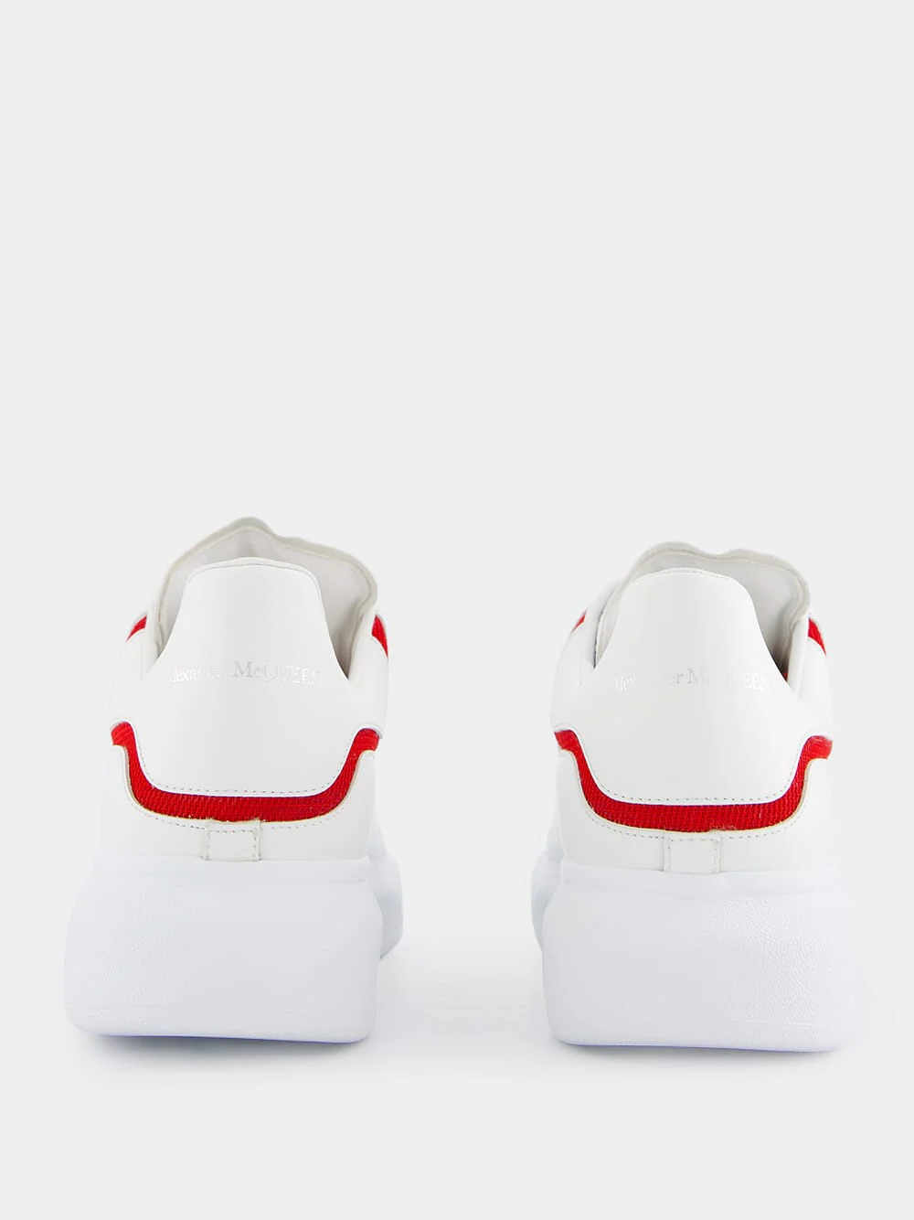 White and Red Leather Sneakers - Image 5