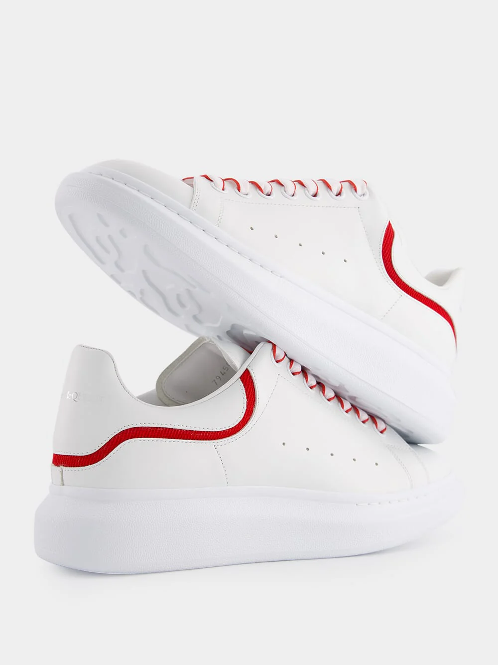 White and Red Leather Sneakers - Image 7