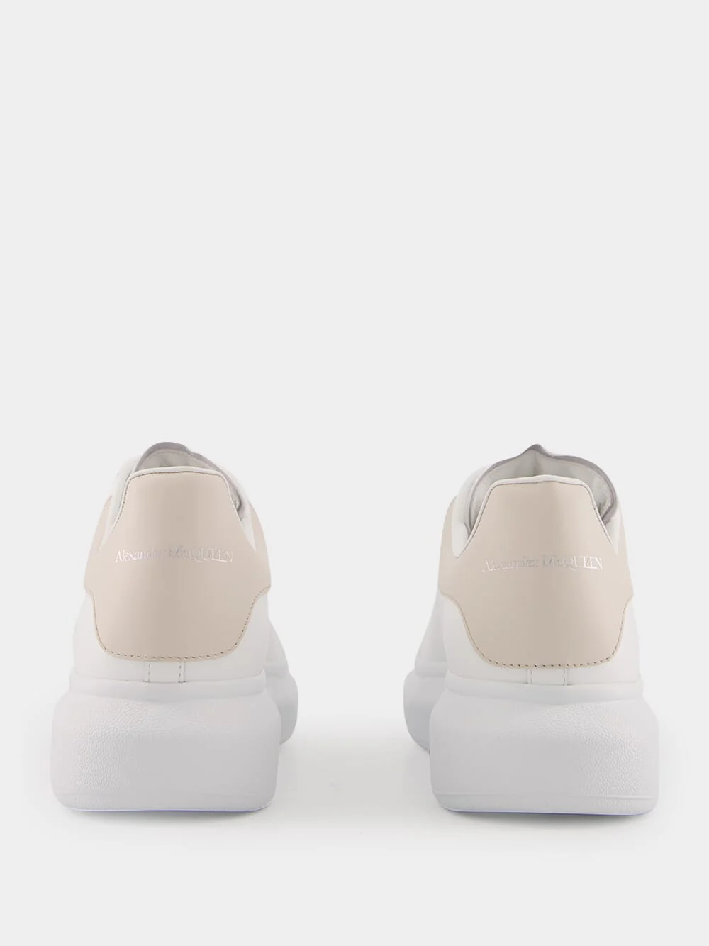 Oversized Beige Leather Sneakers - Image 5