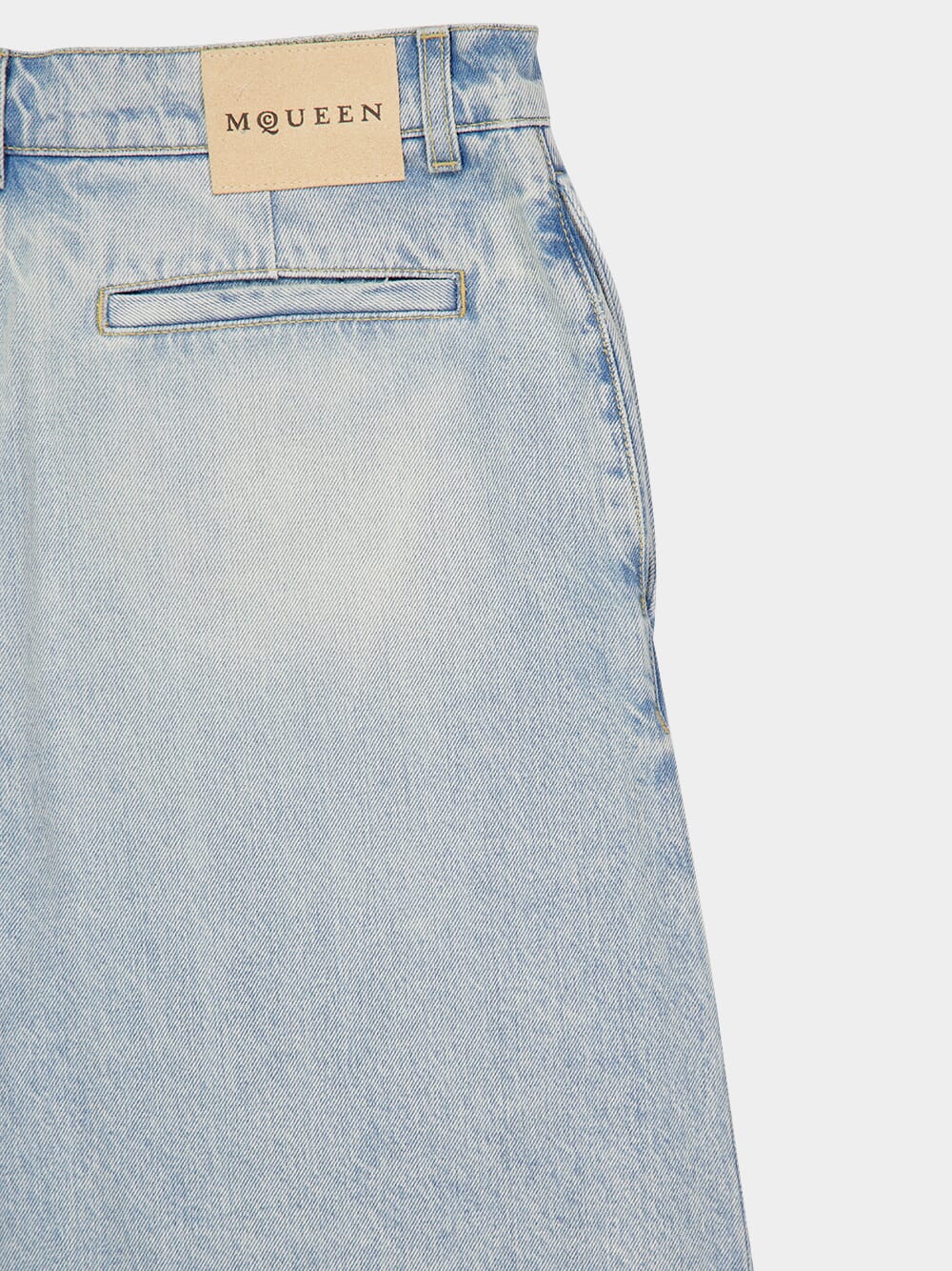 Washed Blue Stonewashed Denim Shorts - Image 6