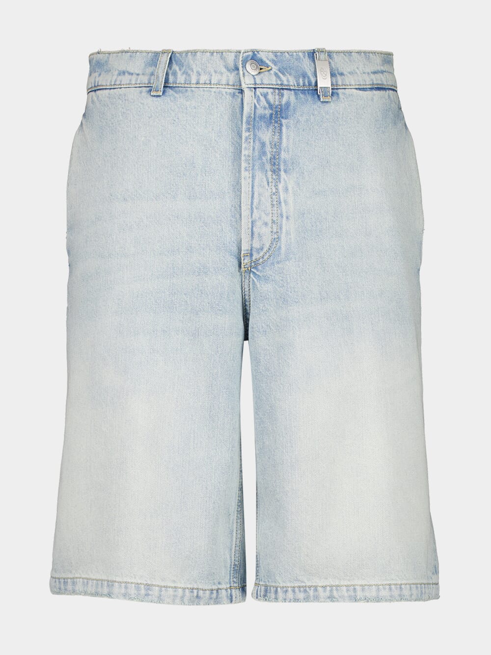 Washed Blue Stonewashed Denim Shorts - Image 7