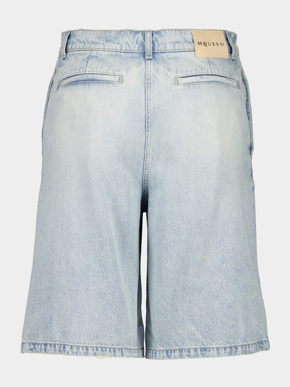 Washed Blue Stonewashed Denim Shorts - Image 9