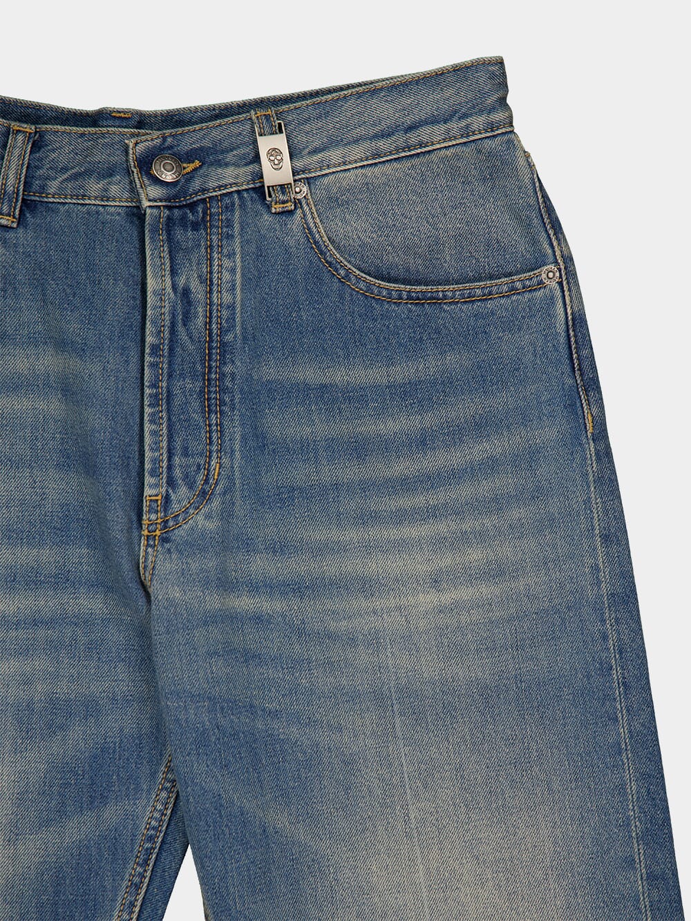 Washed Blue Straight-Leg Jeans - Image 3