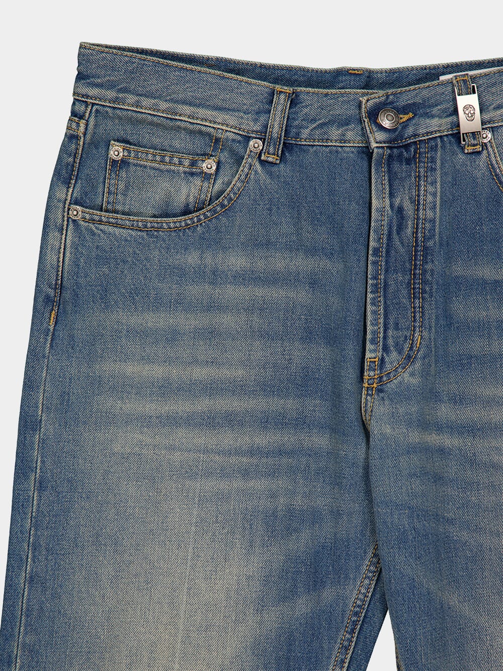 Washed Blue Straight-Leg Jeans - Image 4
