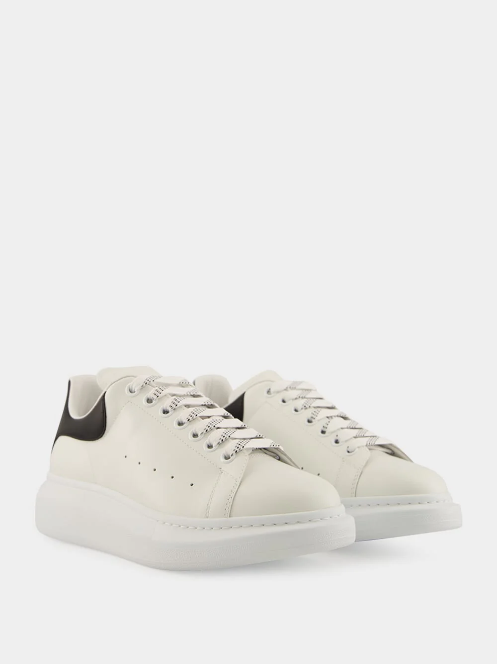 White and Black Oversized Sneakers New Tech Calf Leather - Image 3
