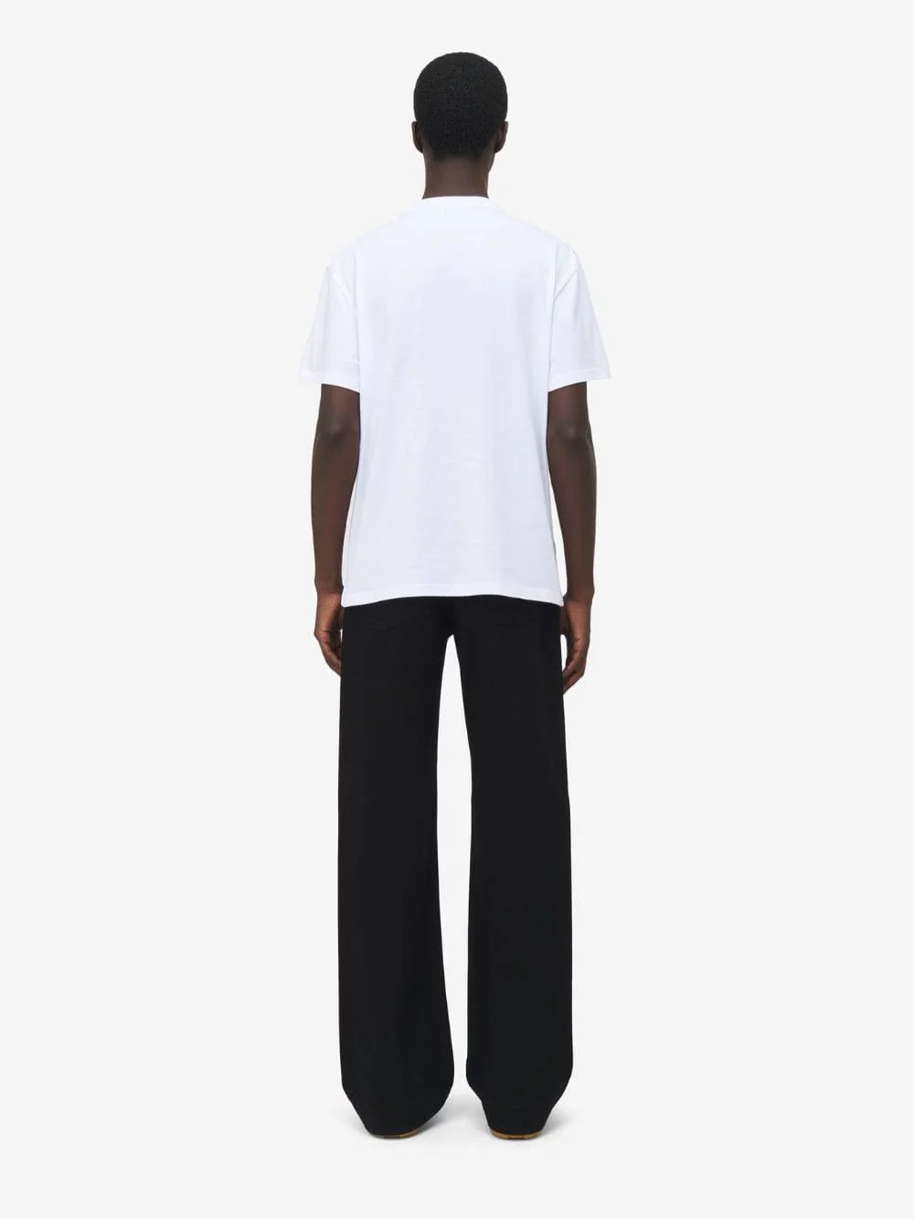 White Logo Cotton T-Shirt - Image 3