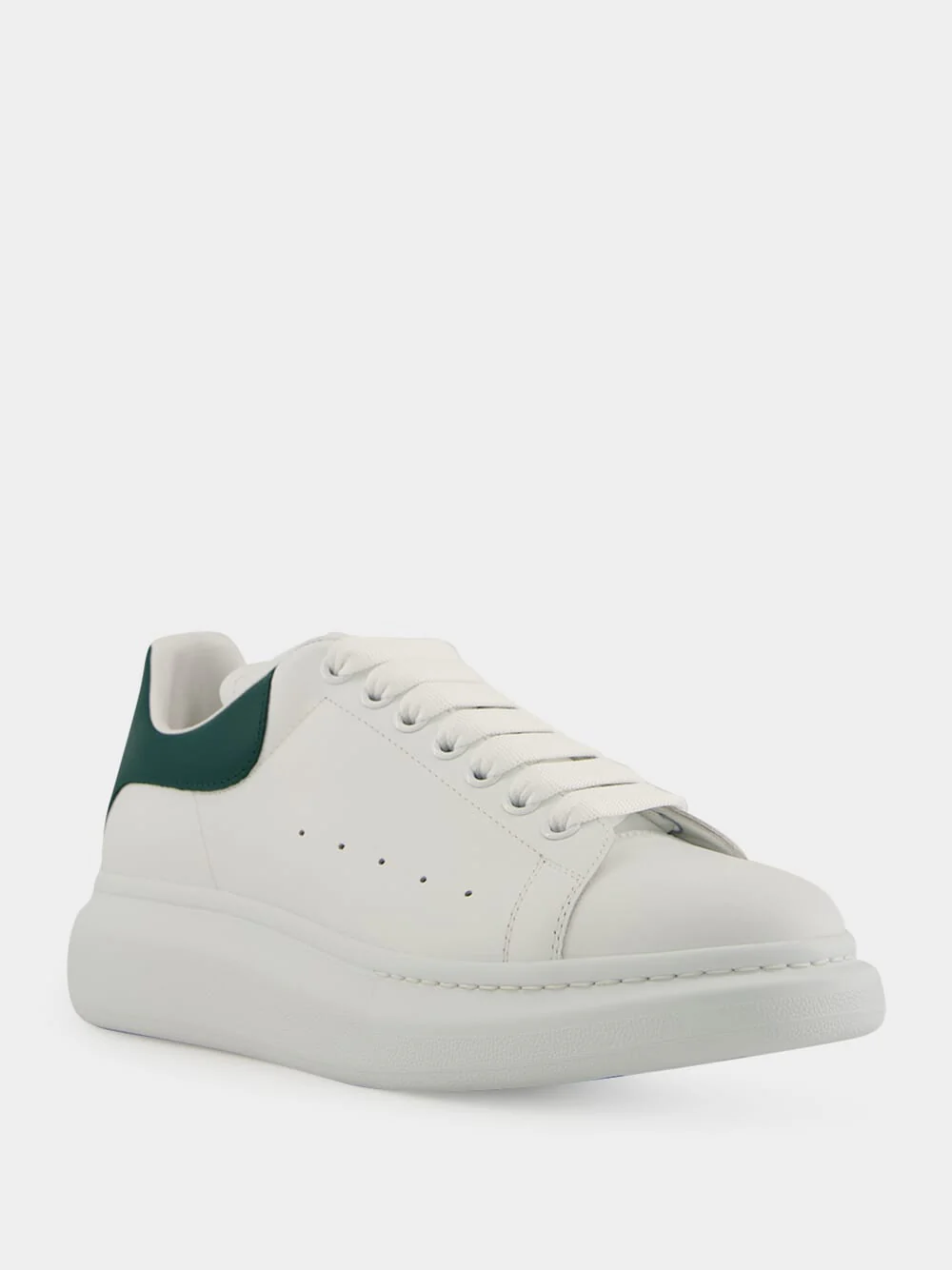 White Oversized Sneakers with Phthalo Green Detail - Image 2