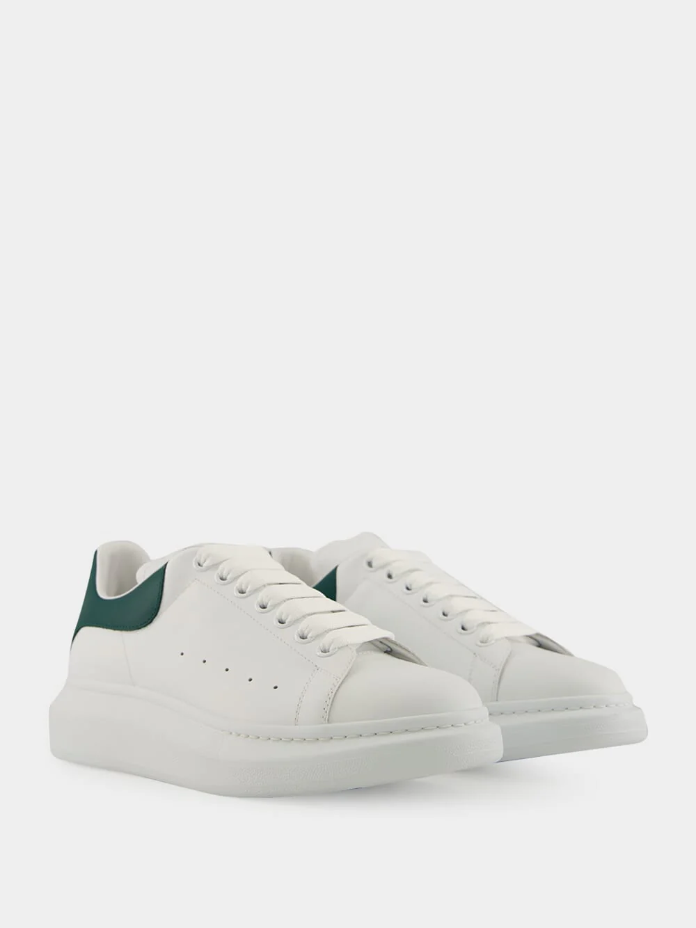 White Oversized Sneakers with Phthalo Green Detail - Image 3