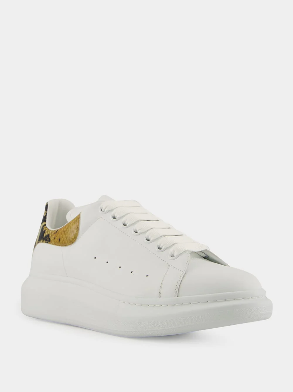 White Oversized Sneakers with Snake Print - Image 2