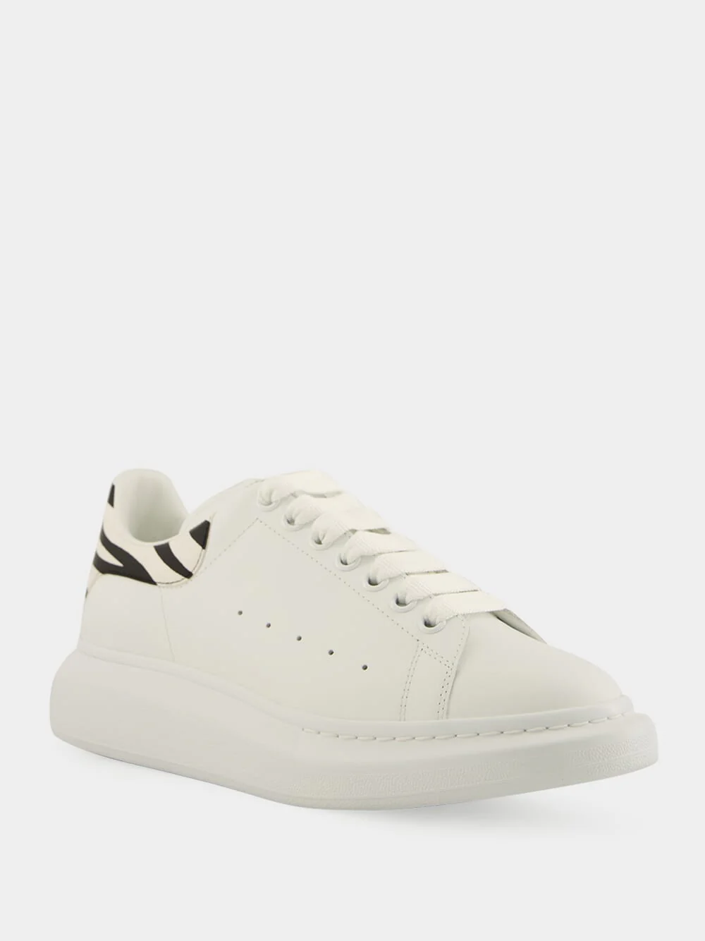 White Oversized Zebra Heel Sneakers - Image 2