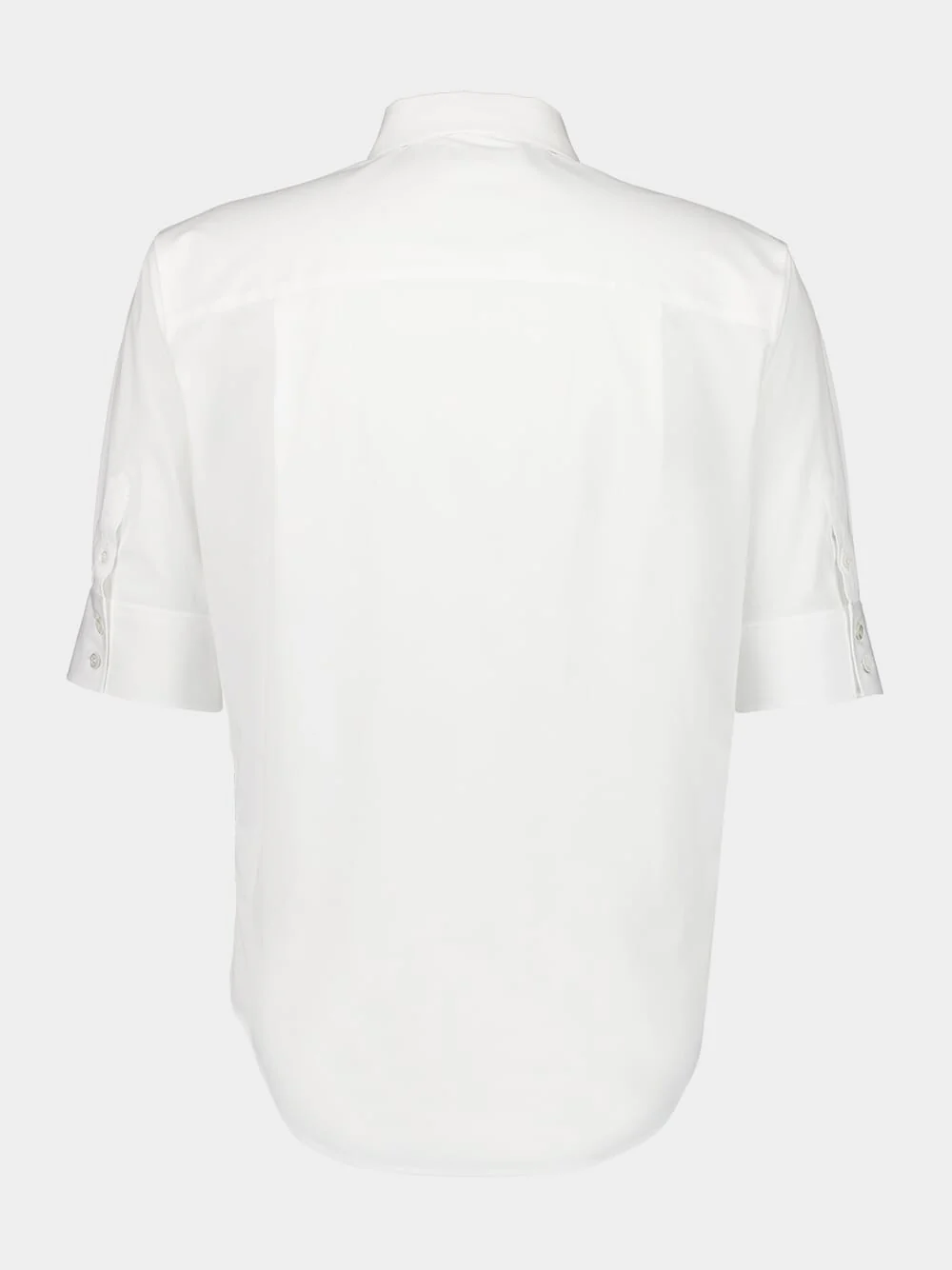 White Short Sleeve Cotton Shirt - Image 2