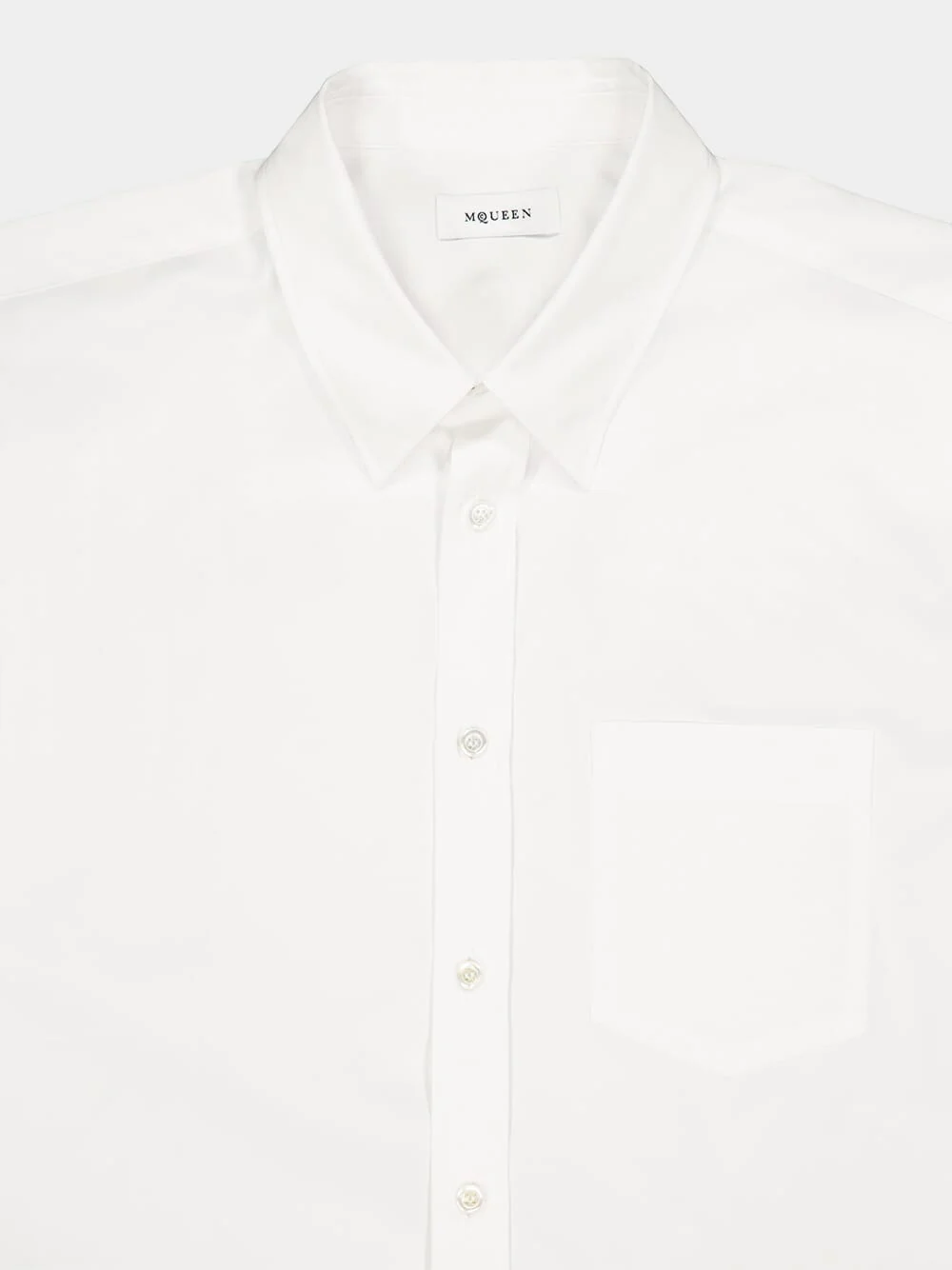 White Short Sleeve Cotton Shirt - Image 3
