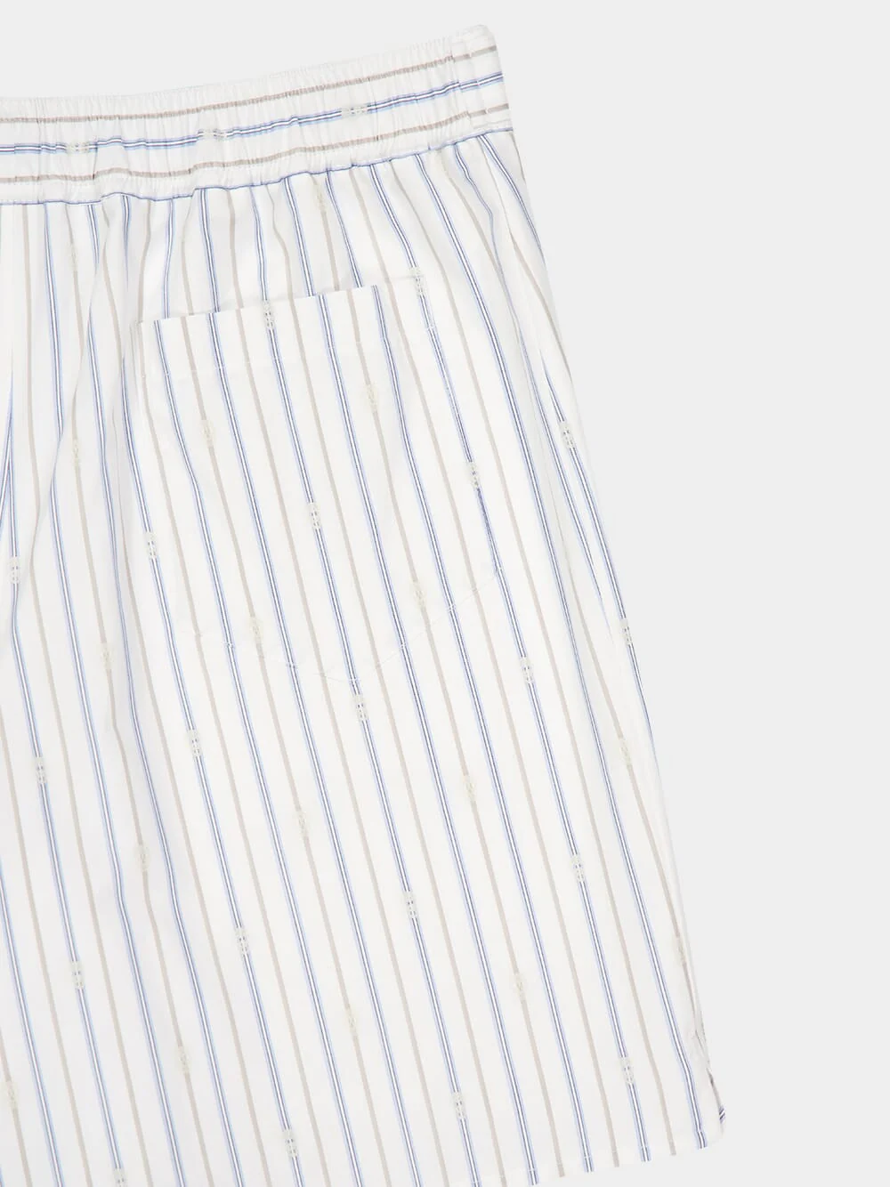 White Striped Cotton Pyjama Shorts - Image 8