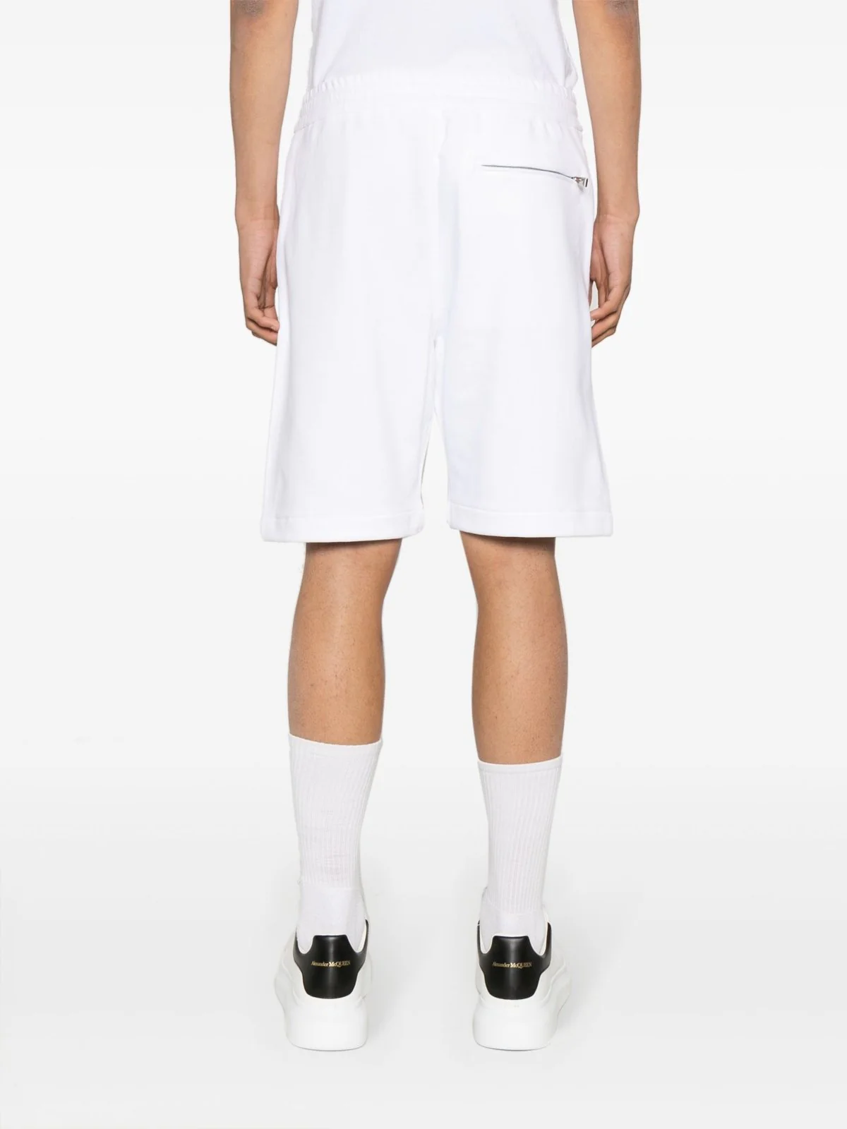 Graffiti Logo Print White Shorts - Image 4
