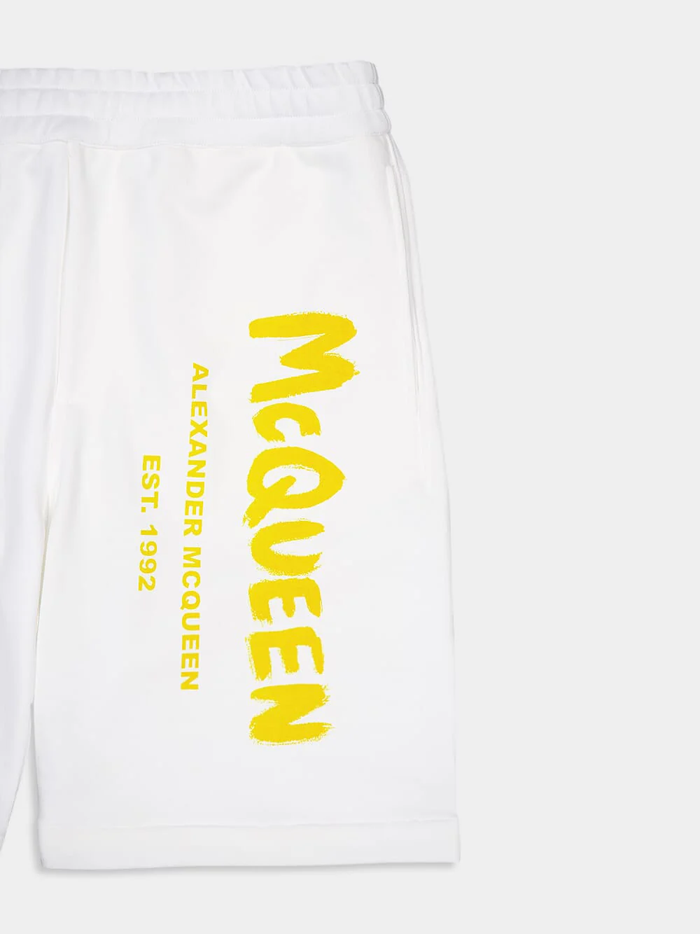 Graffiti Logo Print White Shorts - Image 5