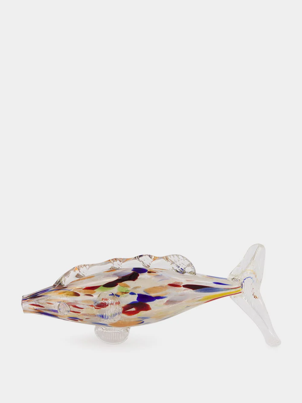 Amber and Blue Glass Fish Sculpture