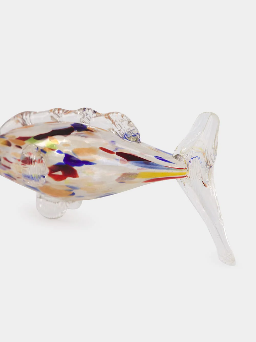 Amber and Blue Glass Fish Sculpture - Image 5