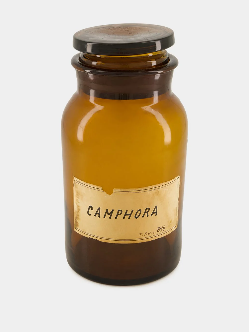 Amber Apothecary Bottle with Camphora Label