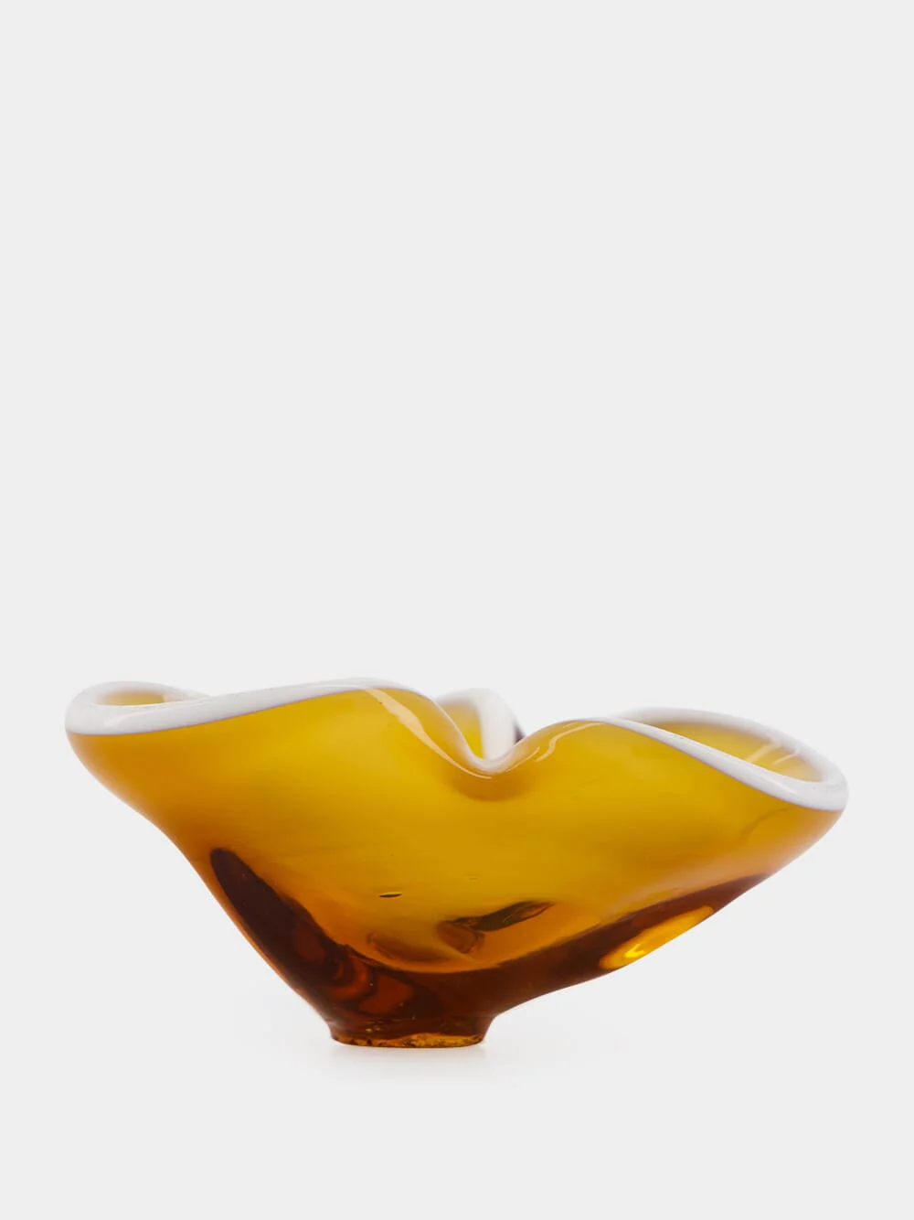 Amber Glass Decorative Ashtray - Image 3