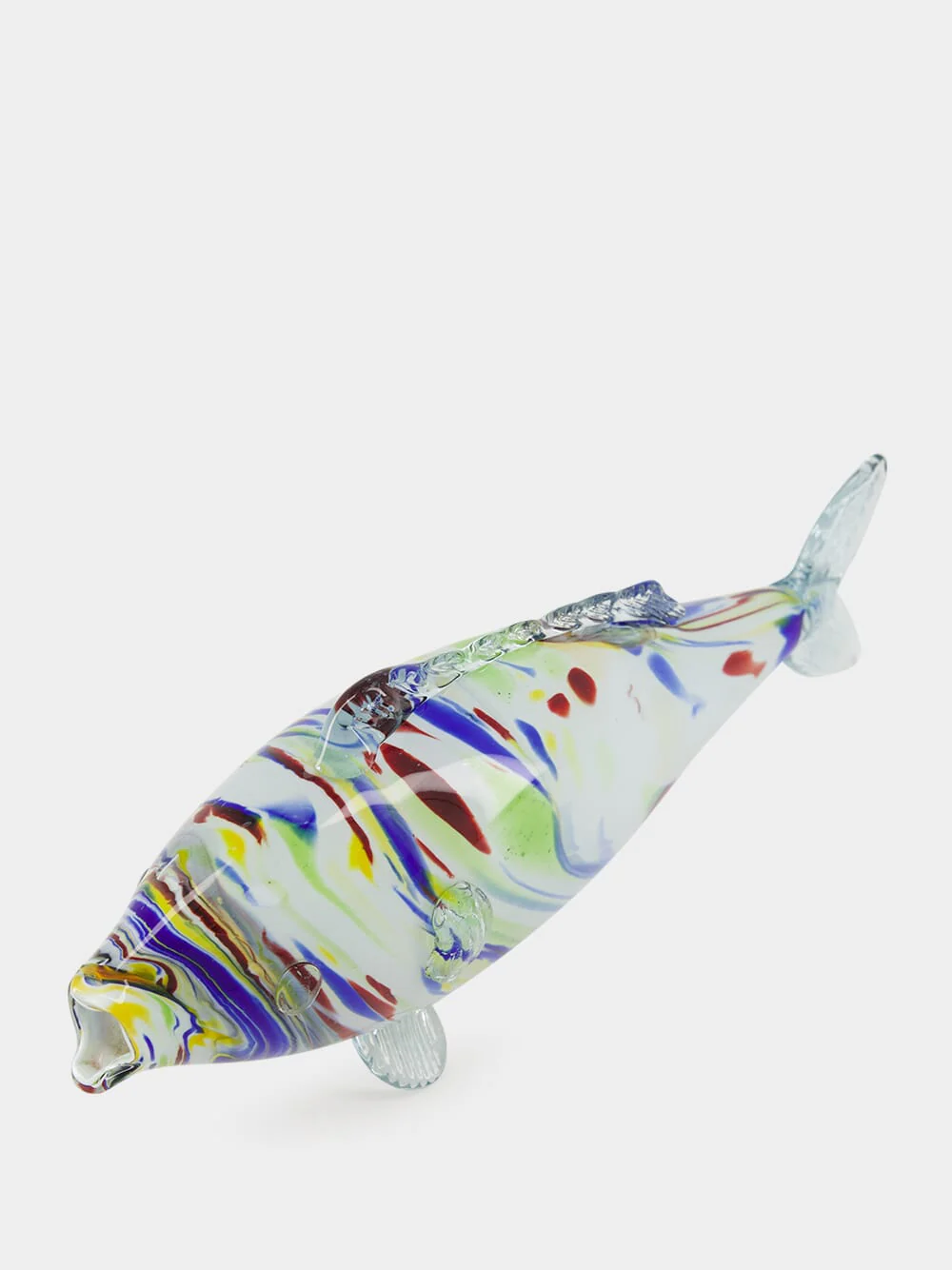 Blue and Brown Glass Fish Sculpture - Image 2