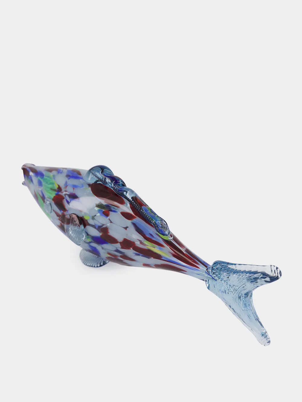 Blue and Red Glass Fish Sculpture - Image 3