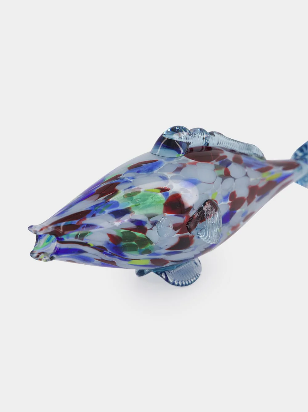 Blue and Red Glass Fish Sculpture - Image 4